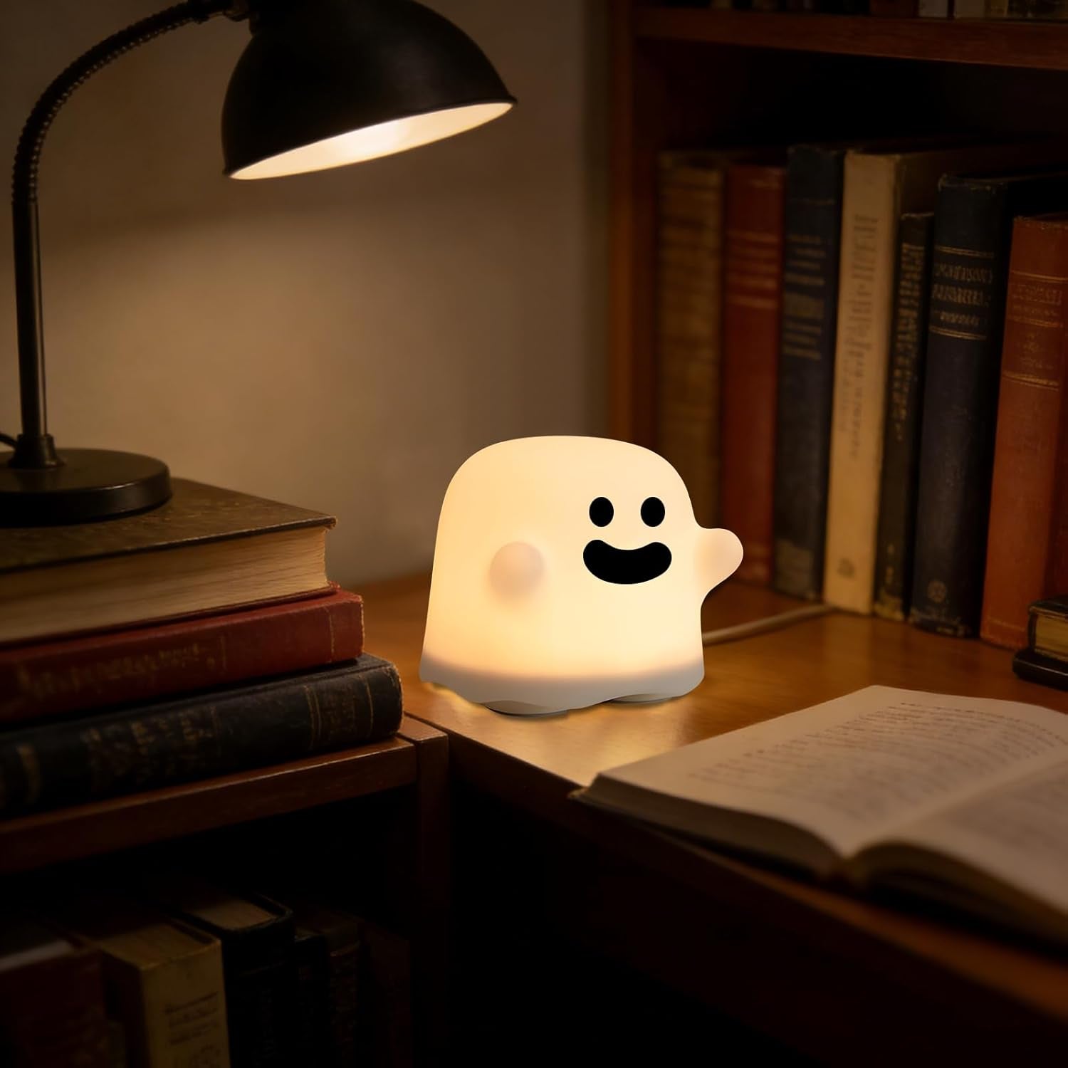 Lampara Fantasma - Luz De Noche Recargable Con Brillo Regulable