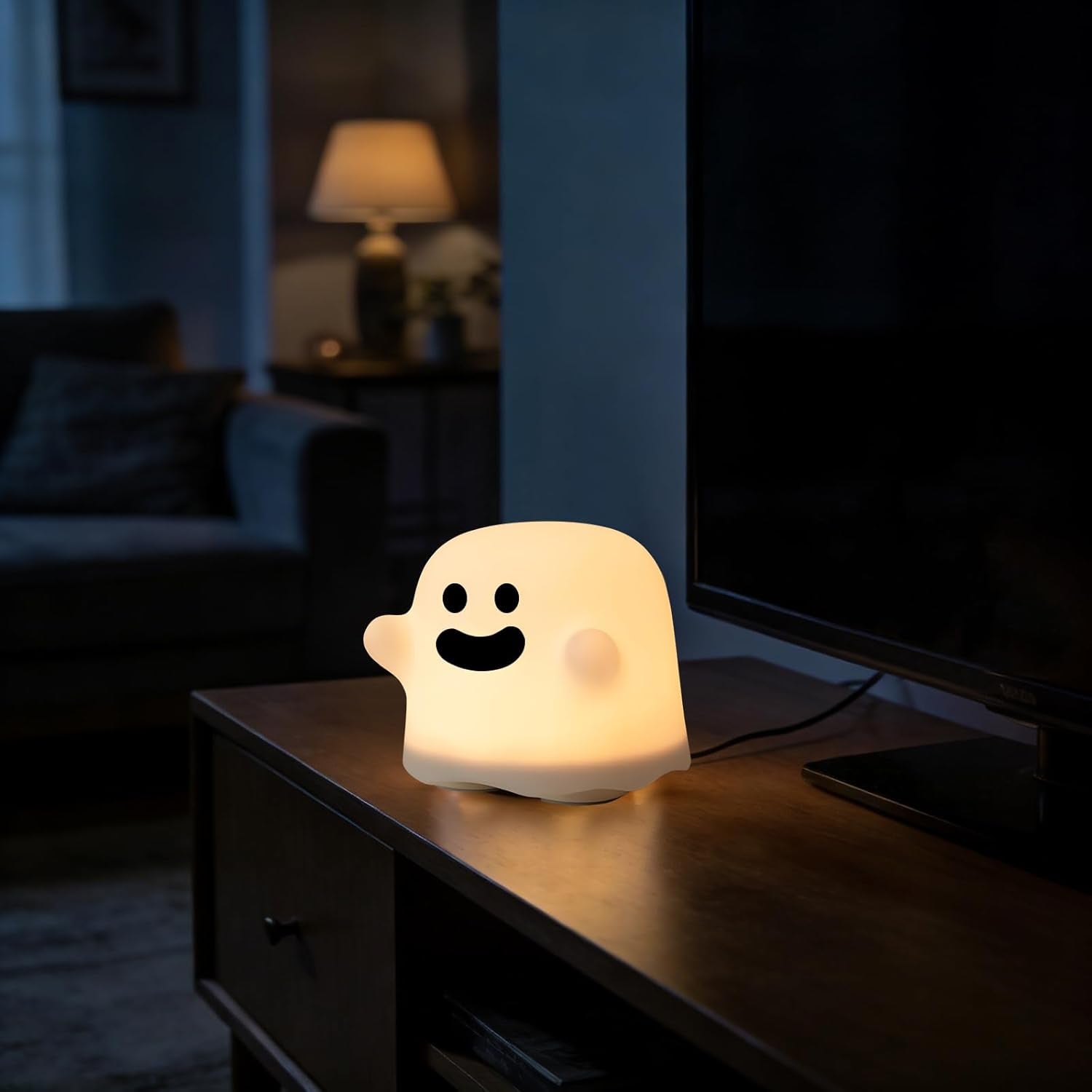 Lampara Fantasma - Luz De Noche Recargable Con Brillo Regulable